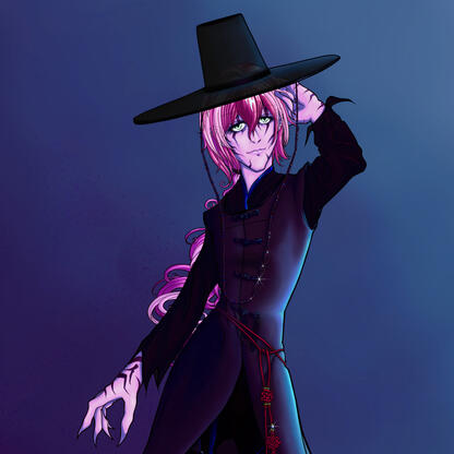 Kleis cosplaying Romance Saja from (K-Pop Demon Hunter)